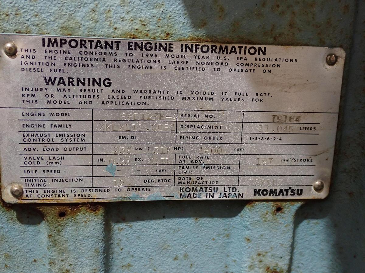 Used 1999 Komatsu S6D125E-2 Diesel Engine