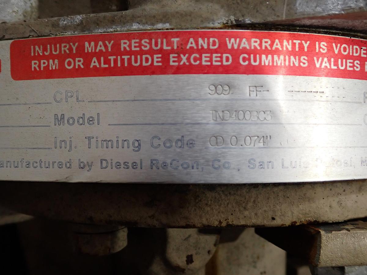 Used 2003 Cummins NTA855 C400 Diesel Engine TAKEOUT