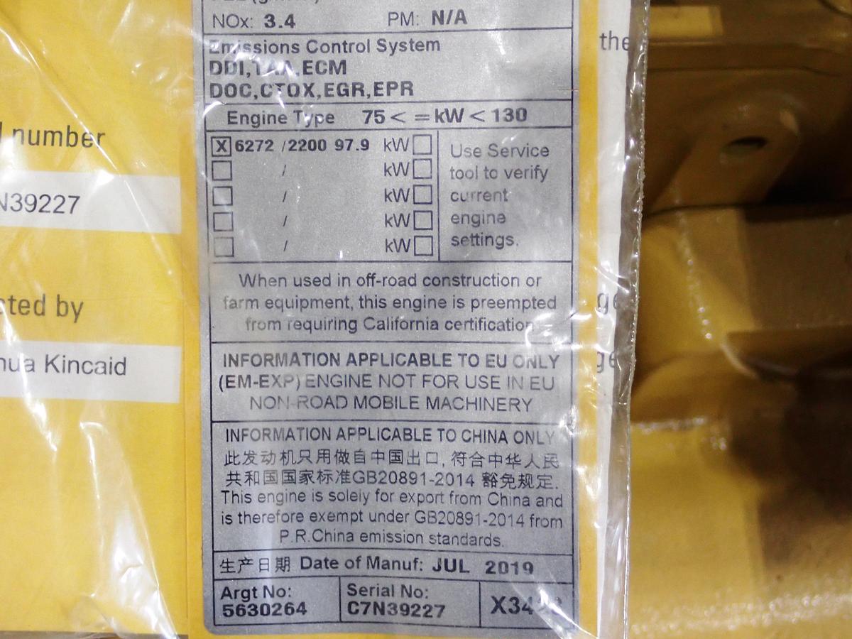 2019 CAT C4.4 Diesel Engine UNUSED SURPLUS! AR # 563-0264