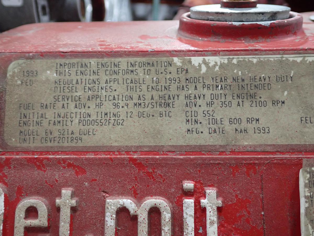 Used 1993 Detroit Diesel 6V92TA Truck Engine 350 HP DDEC