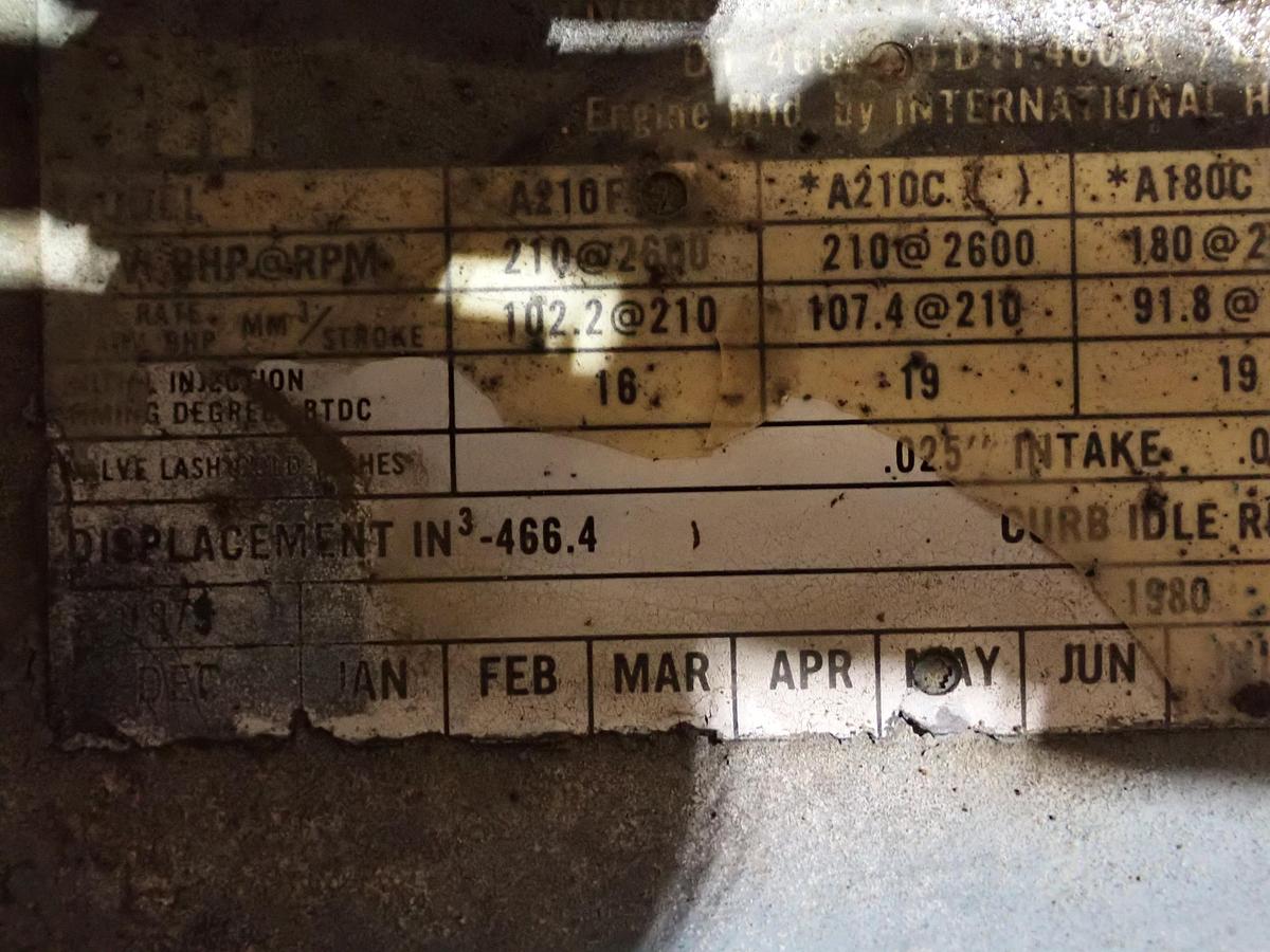 Used 1980 International DT466 Turbo Diesel Engine INDUSTRIAL
