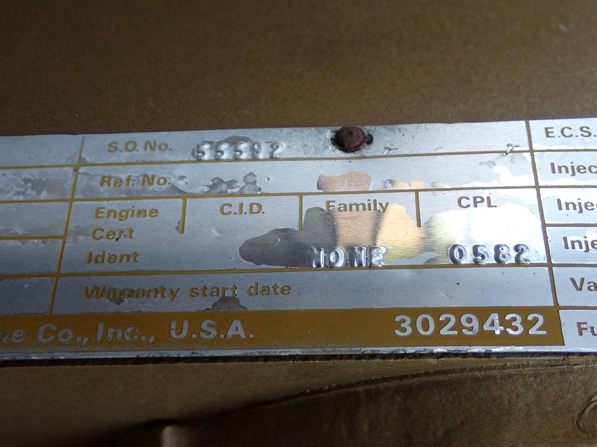 Used 1987 Cummins NT855-G Diesel Engine Power Unit 875 HOURS!