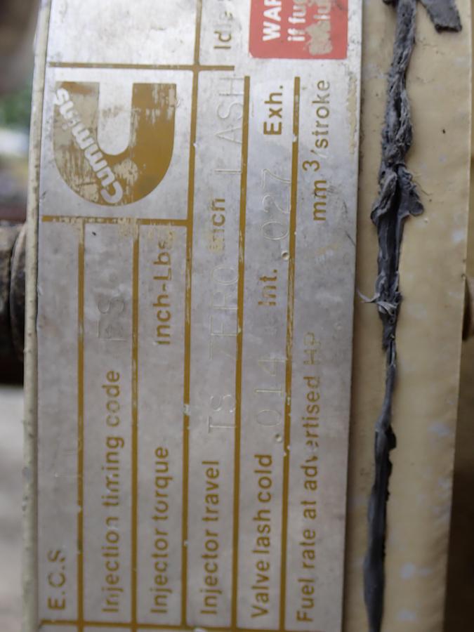 Used 1989 Cummins LTA10-C Diesel Engine 315 HP L10 CPL 894