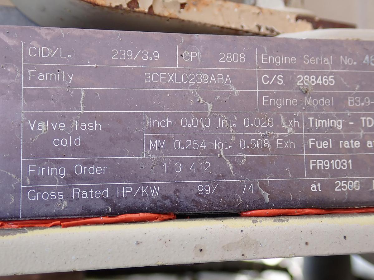 Used 2004 Cummins B3.9C 4BT Turbo Diesel Engine CPL 2808