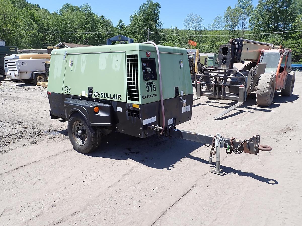 Used 2012 Sullair 375CA3 375 CFM Air Compressor CAT DIESEL