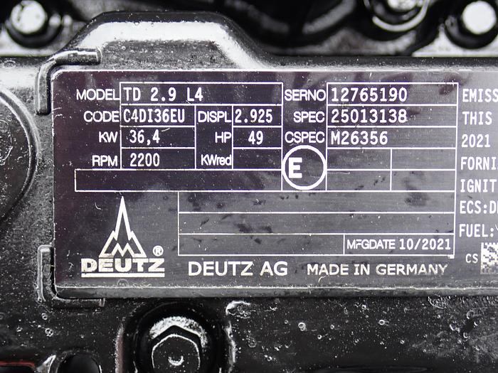 Used 2021 Deutz TD2.9L4