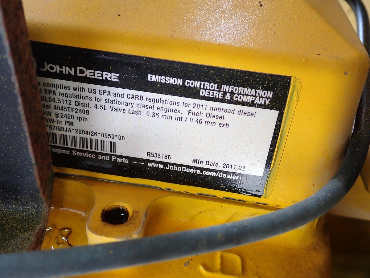 Used 2011 John Deere 4045TF280 Diesel Engine POWER UNIT 21 HOURS