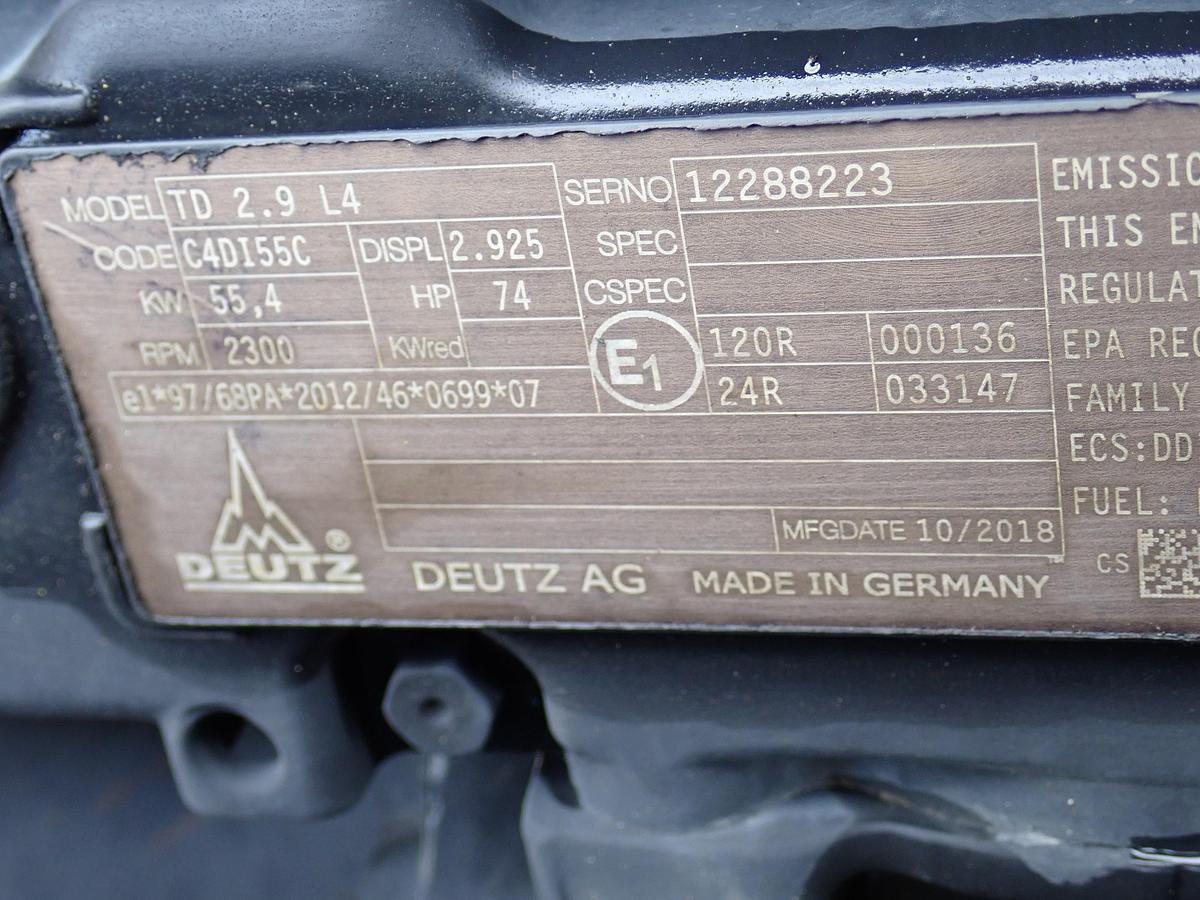 Used 2019 DEUTZ TD2.9L4 Diesel Engine Power Unit