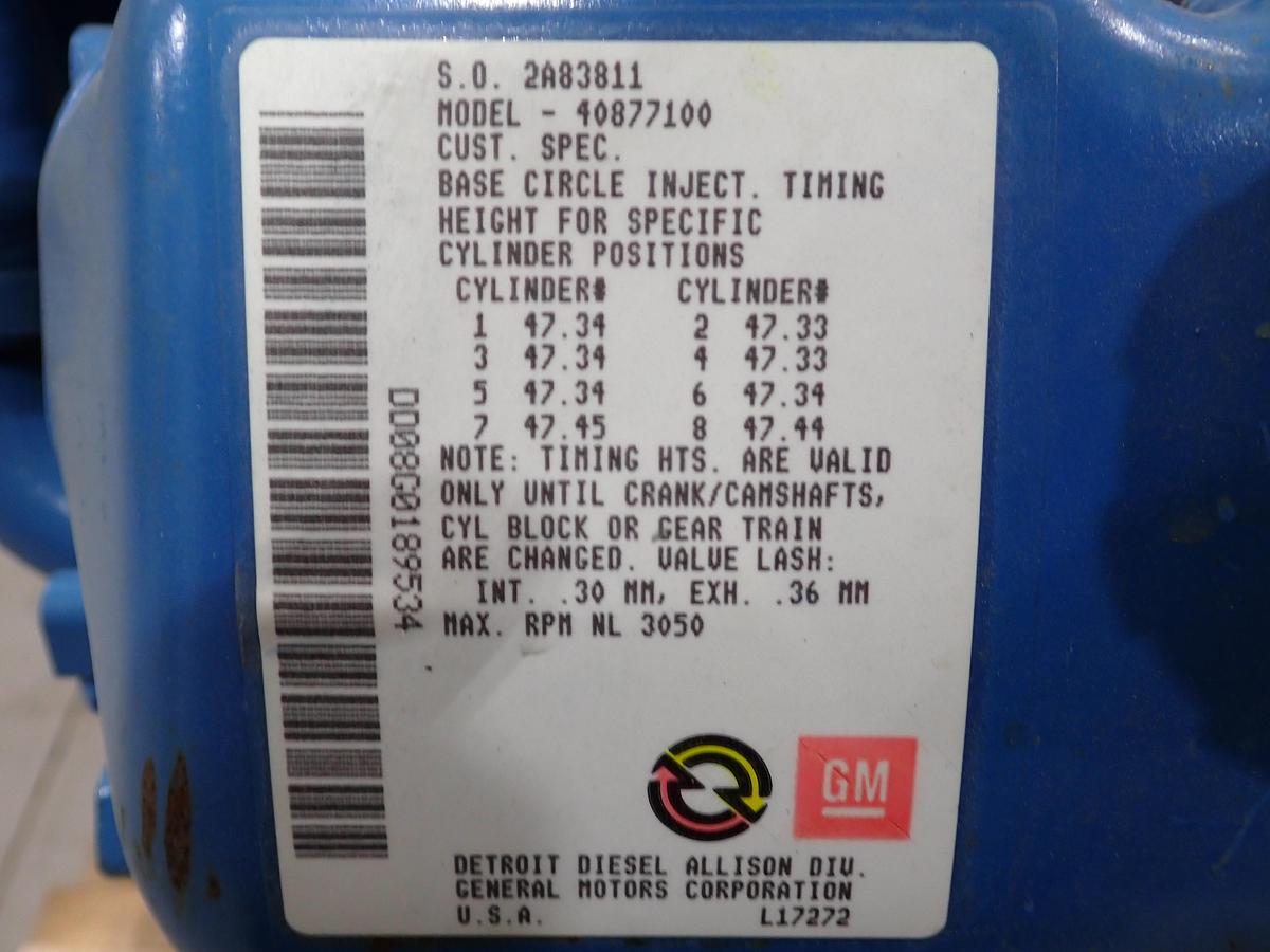 Detroit Diesel 8.2L Engine UNUSED! 8.2 
