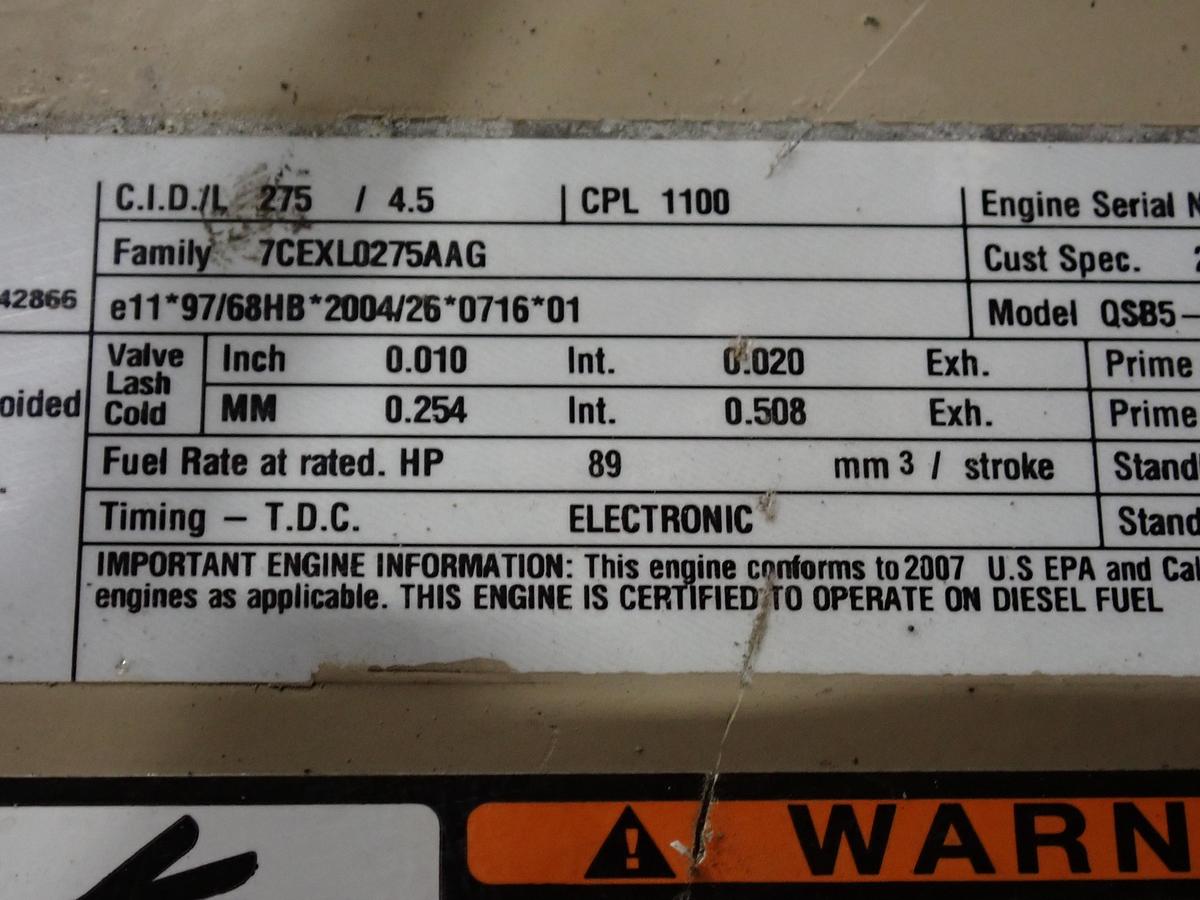 Used 2008 Cummins QSB 4.5 Diesel Engine CPL 1100 613 HOURS!