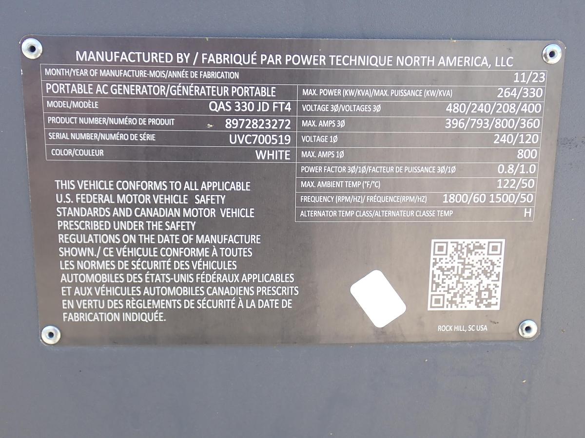 2024 Atlas Copco QAS250 Generator Set UNUSED FACTORY WARRANTY!