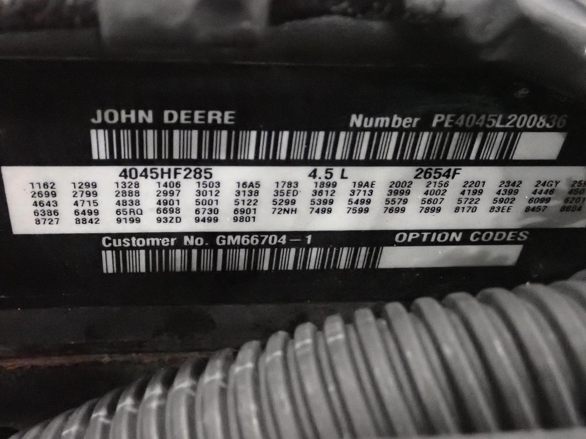 Used 2012 John Deere 4045HF285 Diesel Engine