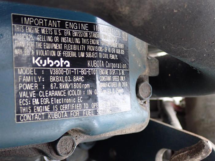 Used 2016 Kubota V3800 Common Rail Diesel Engine