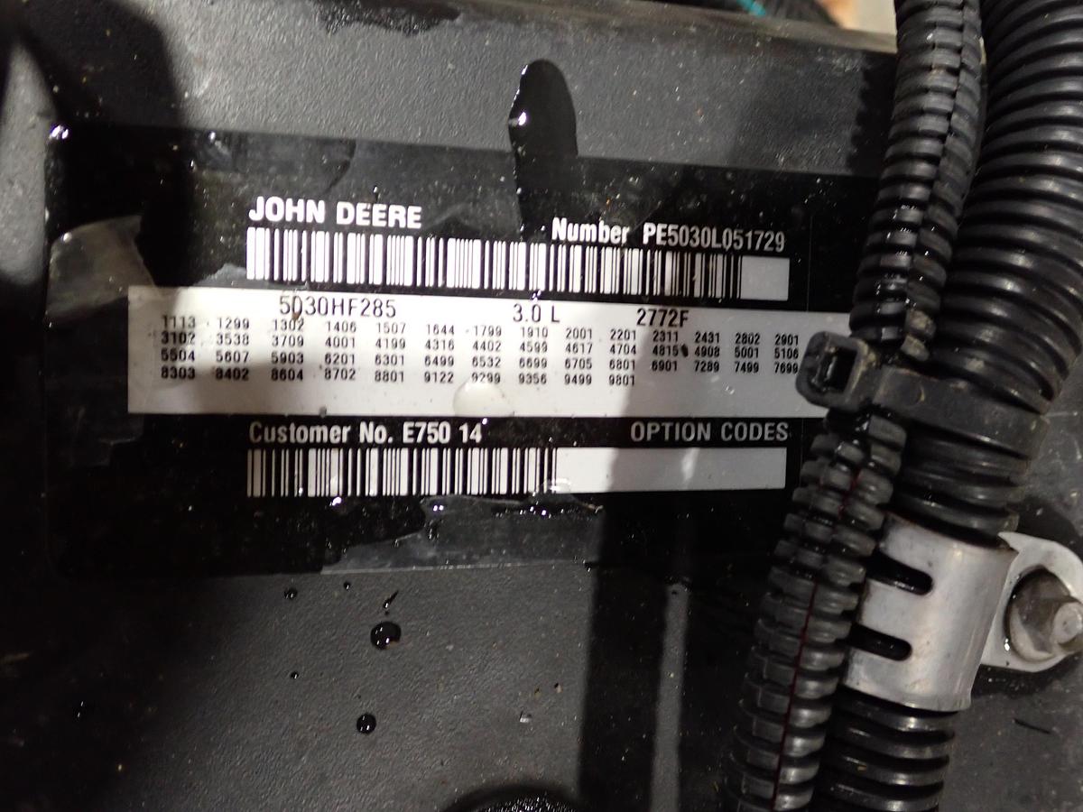 Used 2011 John Deere 5030HF285 Diesel Engine POWER UNIT! PTO Clutch!