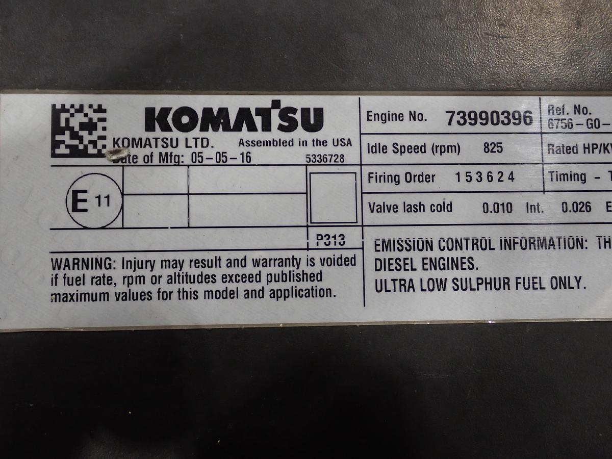 Used 2016 Komatsu SAA6D107E-3 Diesel Engine PC210LC-11 EXCAVATOR