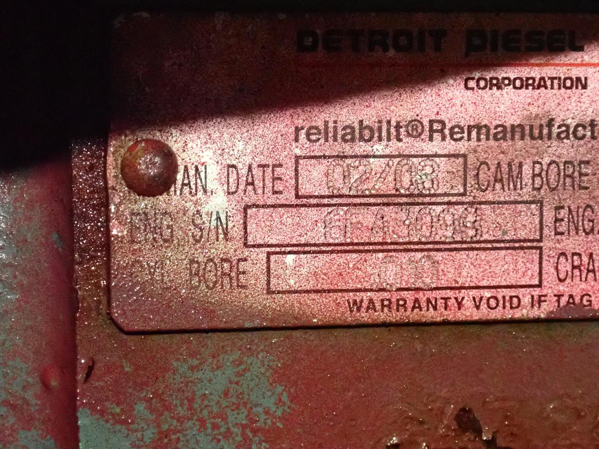 Used 2008 Detroit Diesel 6-71T Turbo Engine 1067-8341