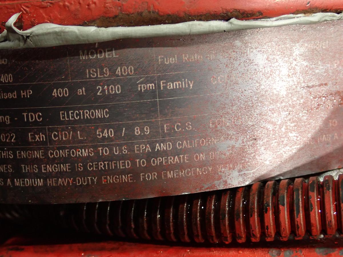 Used 2012 Cummins ISL9-400 Diesel Engine CPL 3689