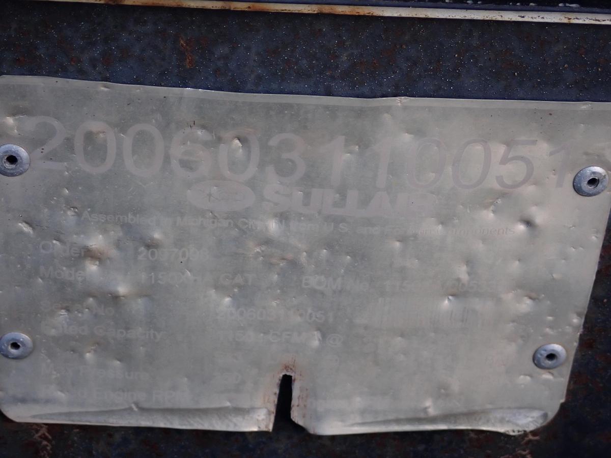 Used 2006 Sullair 1150XHA 350 PSI Air Compressor CAT DIESEL