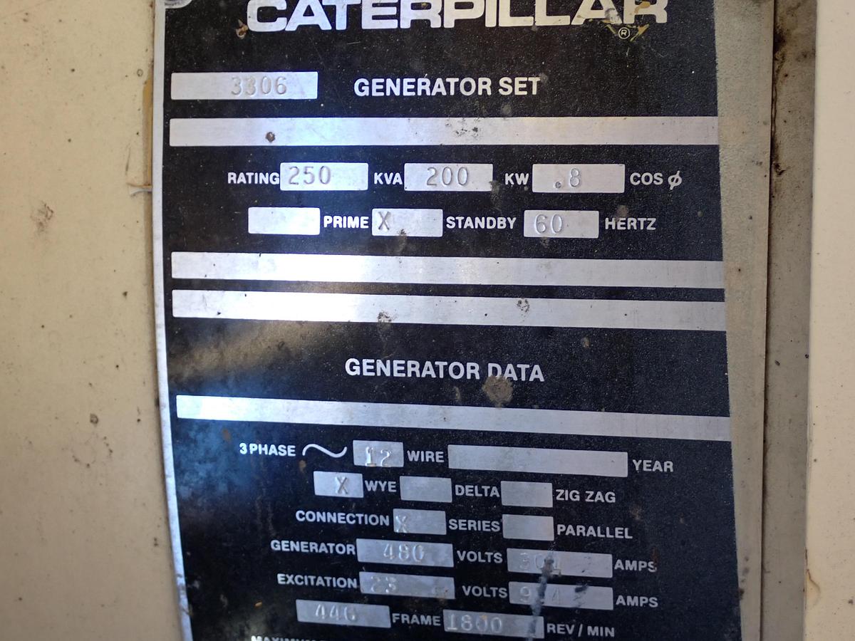 Used 1987 CAT SR4 200 KW Generator 657 HOURS!