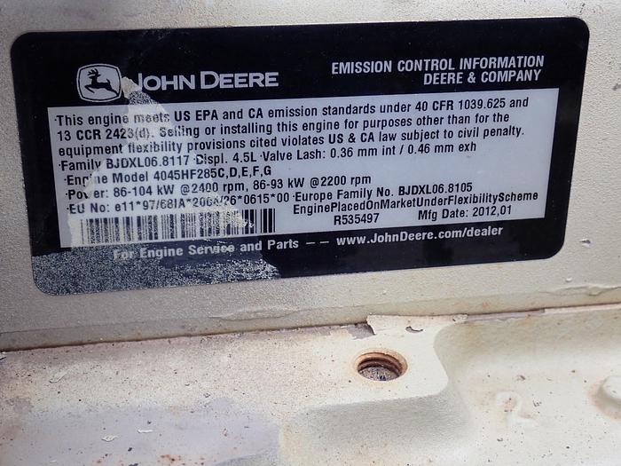 Used 2012 John Deere 4045HF285 Diesel Power Unit