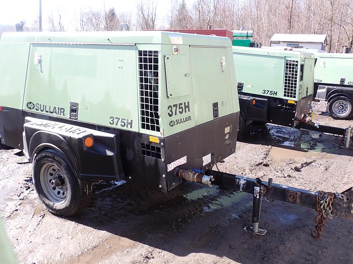 Used 2017 Sullair 375HDPQ 375 CFM Air Compressor JOHN DEERE DIESEL
