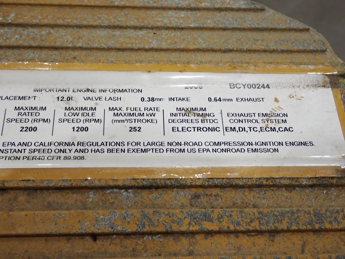 Used 2008 CAT C12 Diesel Engine GOV'T SURPLUS