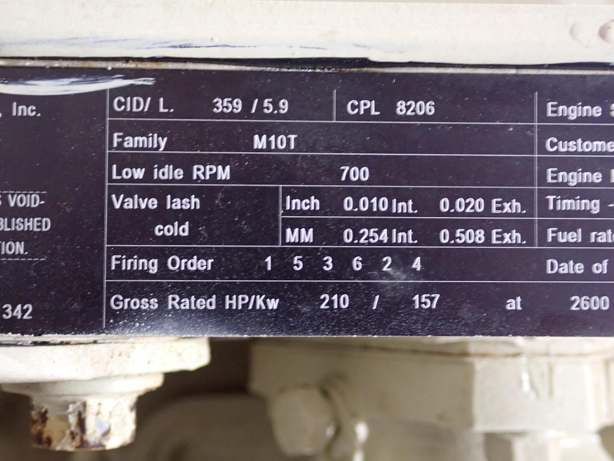 2009 Cummins B5.9-M210 MARINE Diesel Engine UNUSED GOV'T SURPLUS