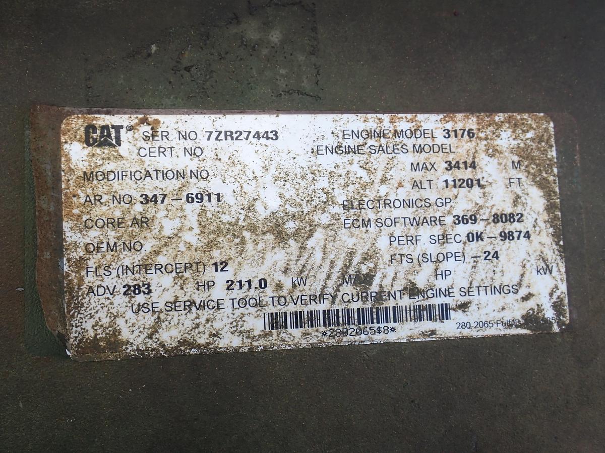 Used 2011 CAT 3176C Diesel Engine D7R Tractor 347-6911