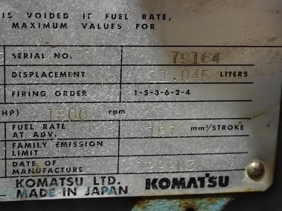 Used 1999 Komatsu S6D125E-2 Diesel Engine