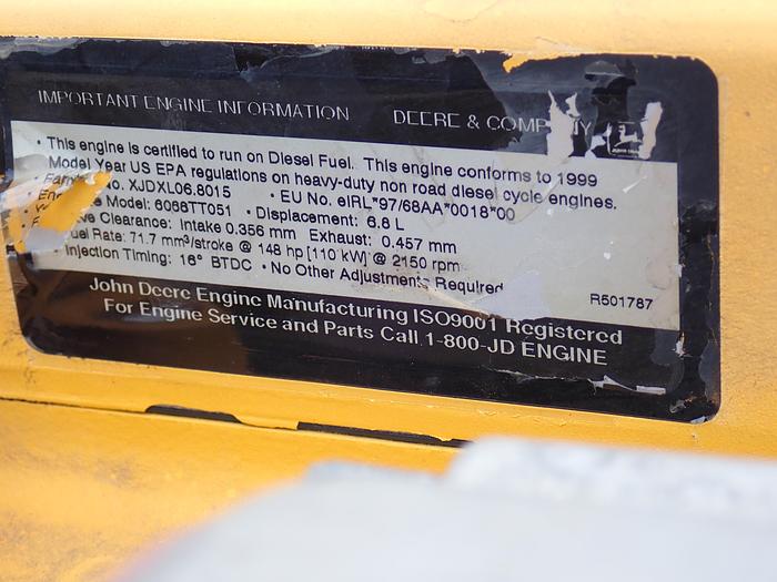 Used 1999 John Deere 6068TT051 Diesel Engine 200LC Excavator