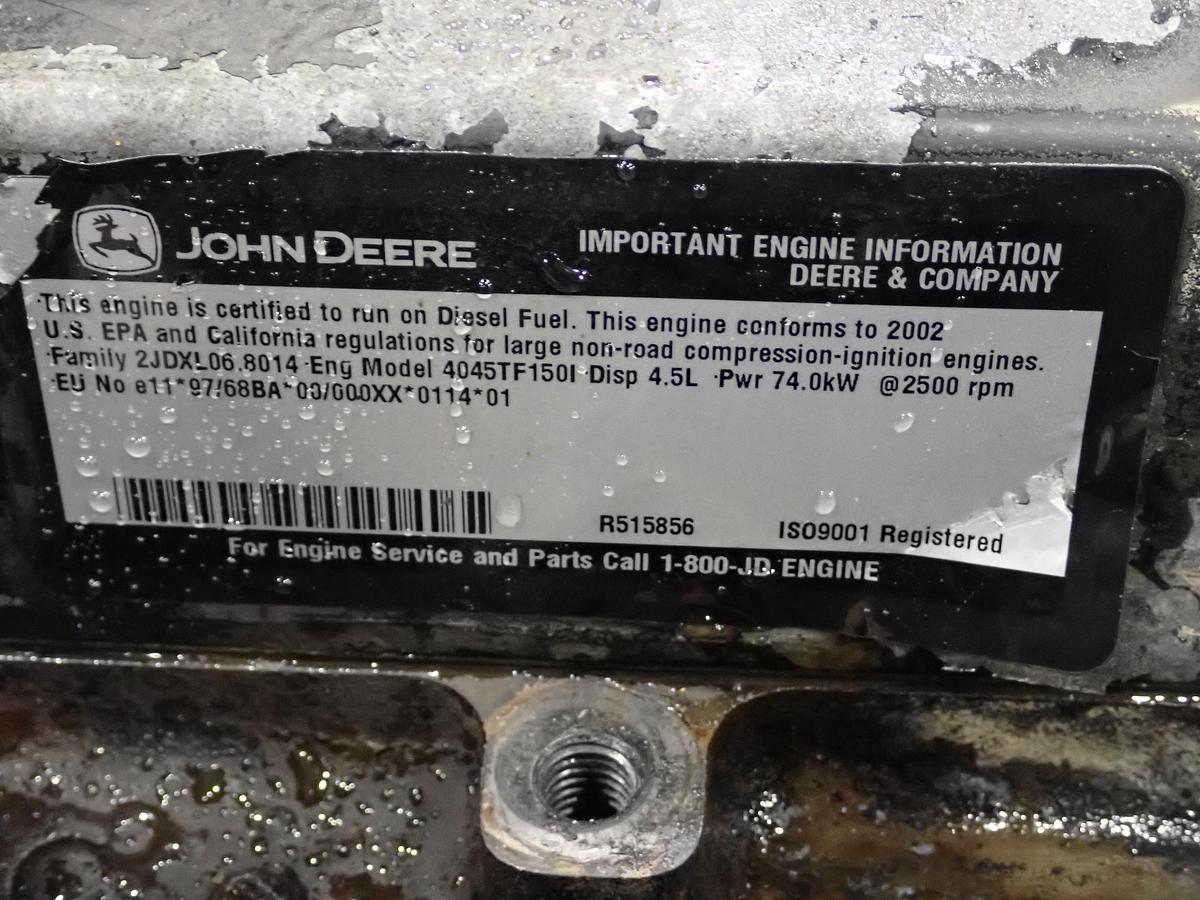 Used 2002 John Deere 4045TF150 Turbo Diesel Engine
