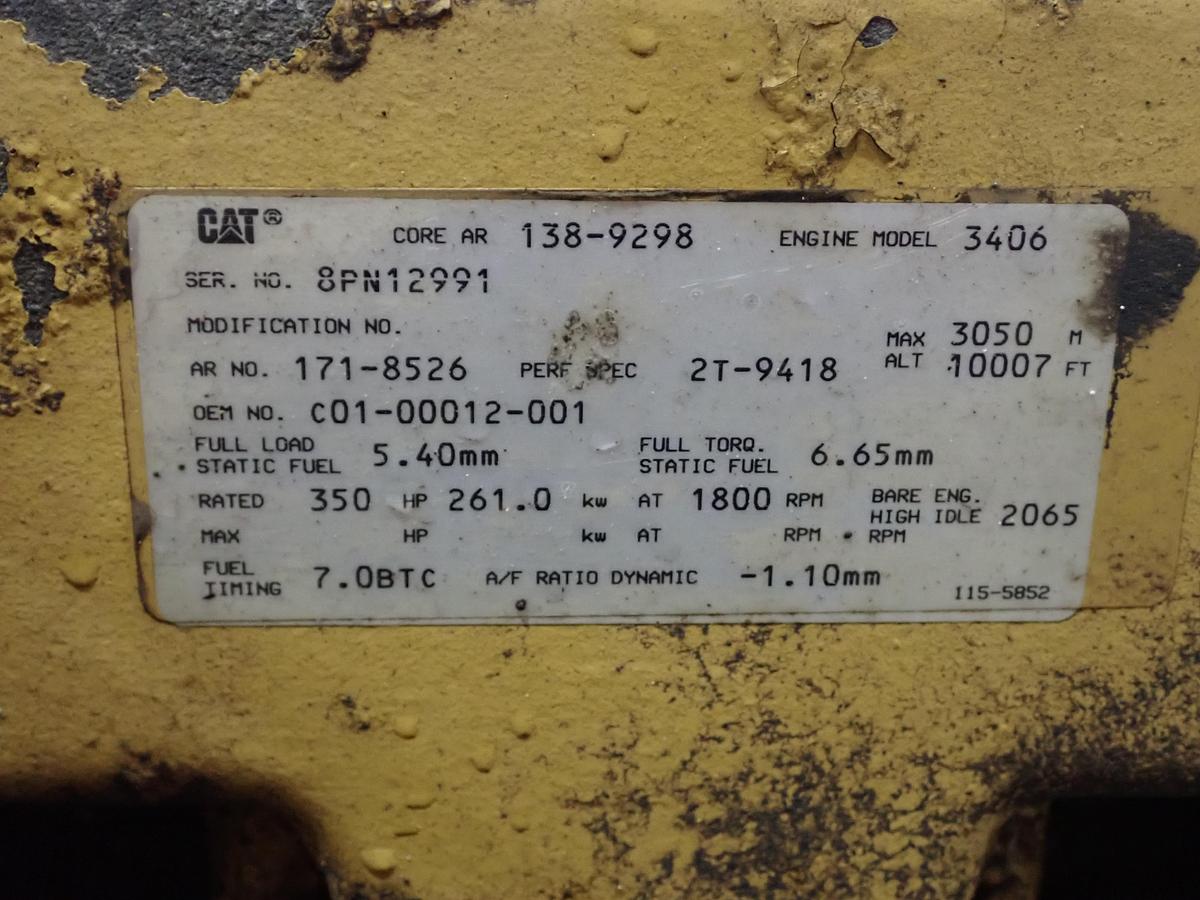 Used 1999 CAT 3406C Diesel Engine 350 HP FULL MECHANICAL