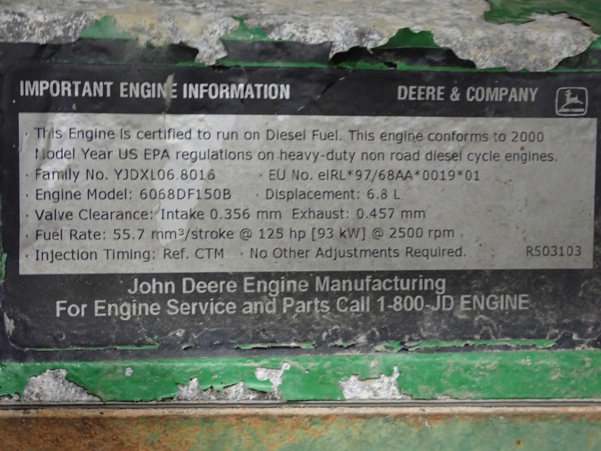 Used 2000 John Deere 6068DF150 Diesel Engine POWER UNIT