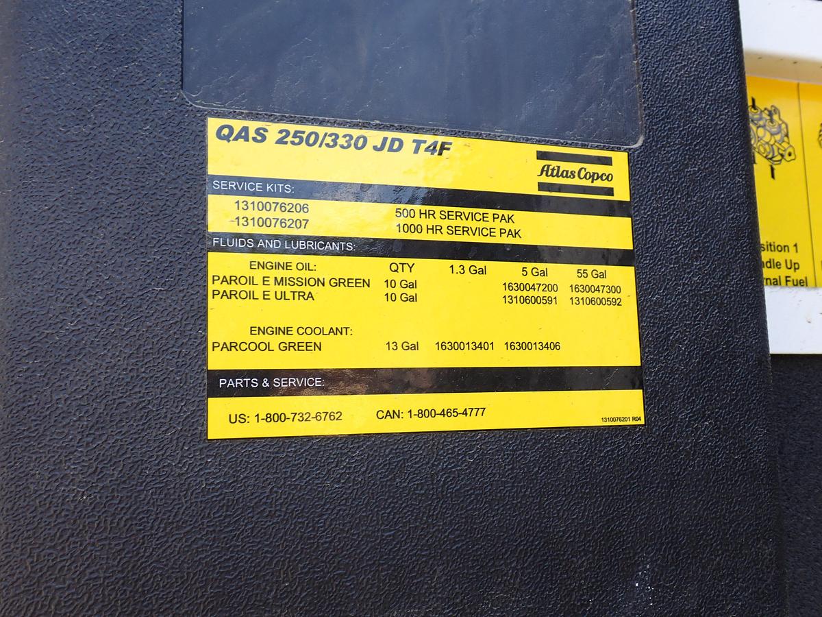 2023 Atlas Copco QAS330 UNUSED 264 KW Generator Set 