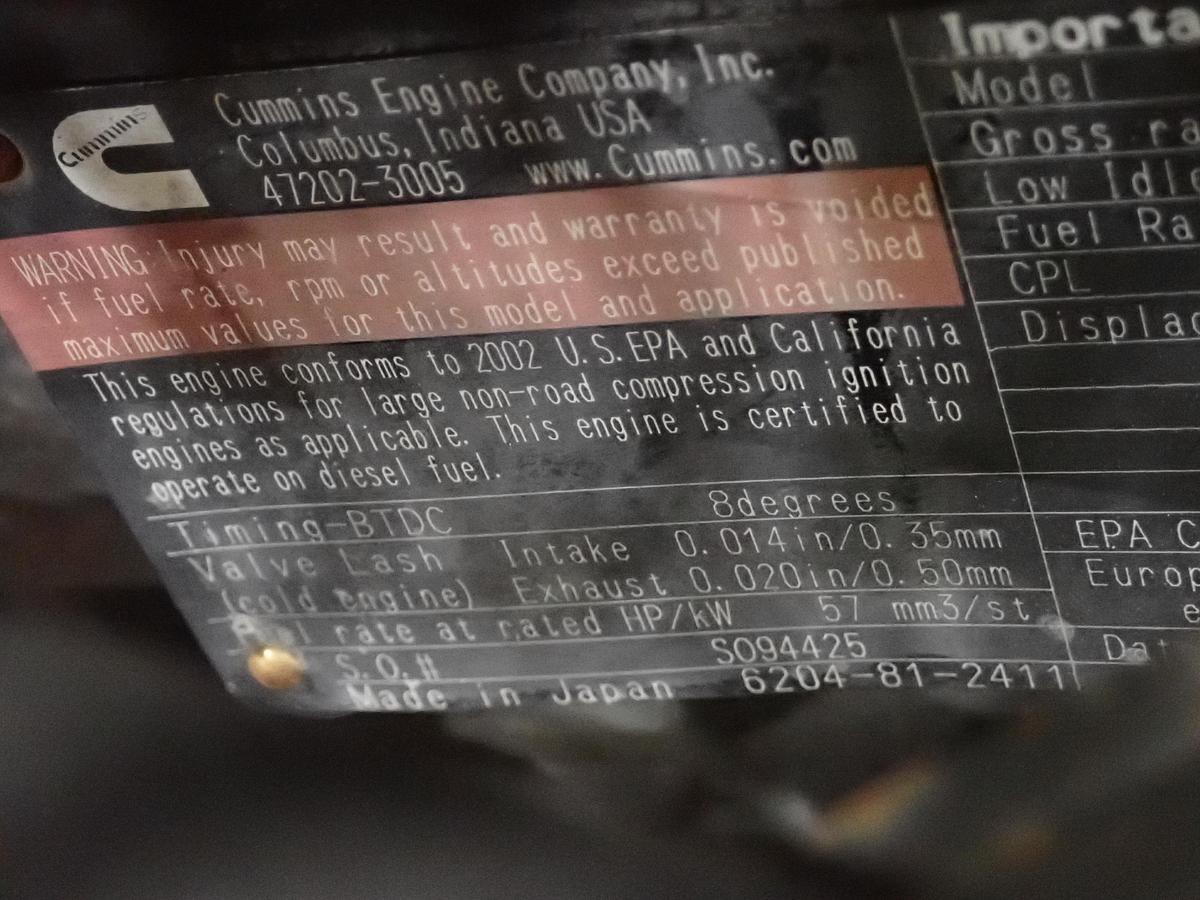 Used 2002 Cummins B3.3 Turbo Diesel Engine CPL 2673