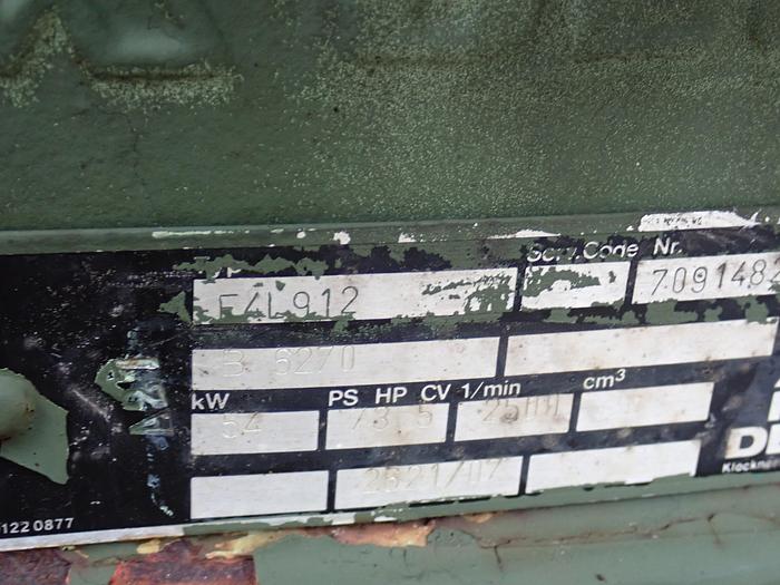 Used DEUTZ F4L912 Diesel Engine 1498 HOURS