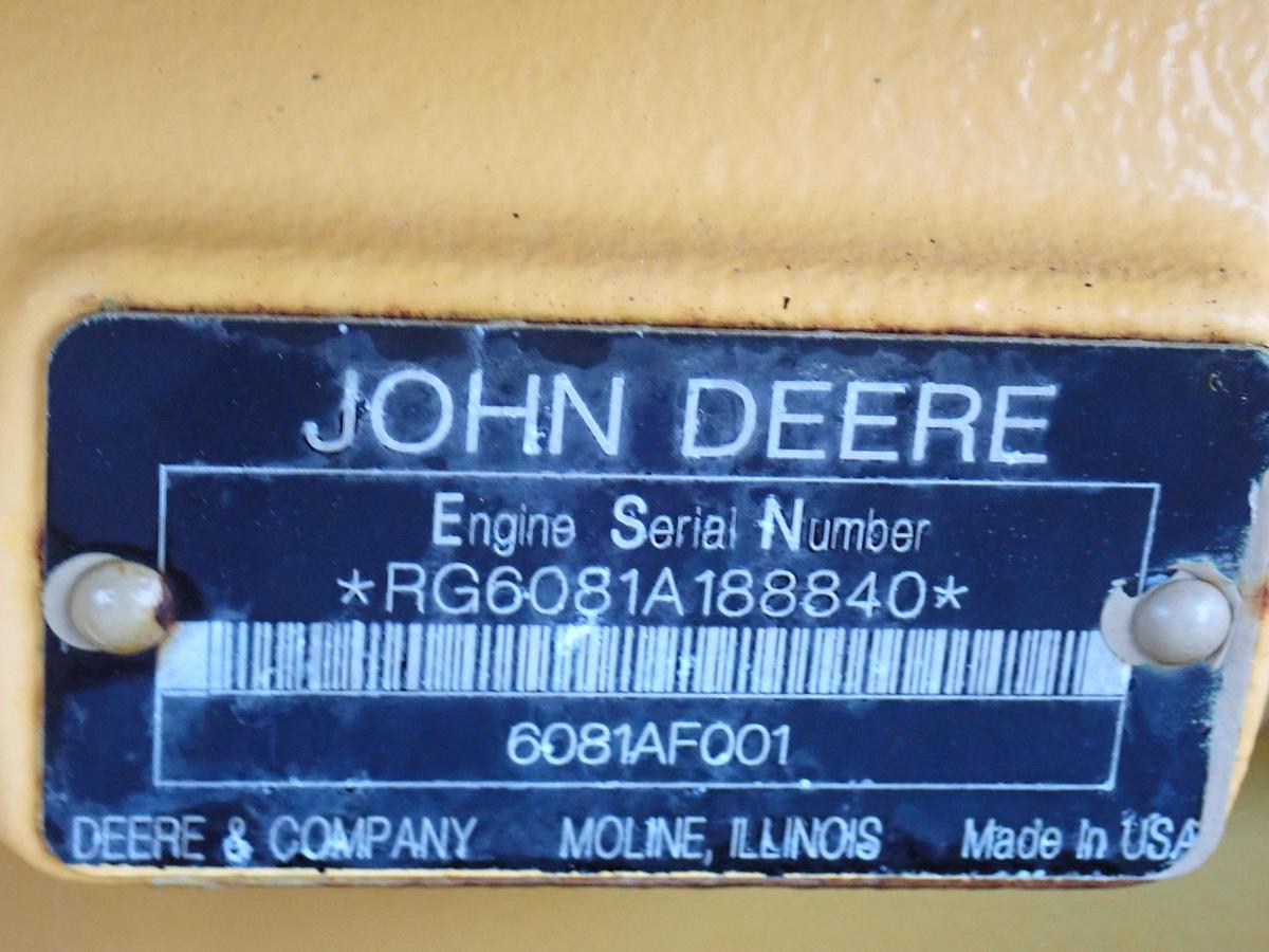 Used John Deere 6081AF001 Diesel Engine Power Unit W/ PTO CLUTCH!
