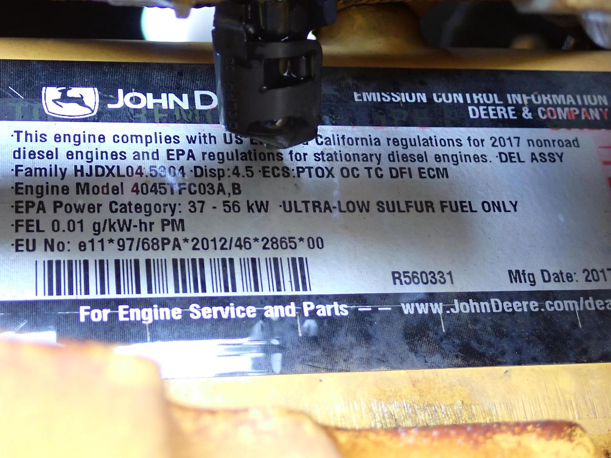 Used 2017 John Deere 4045TFC03 Diesel Engine POWER UNIT