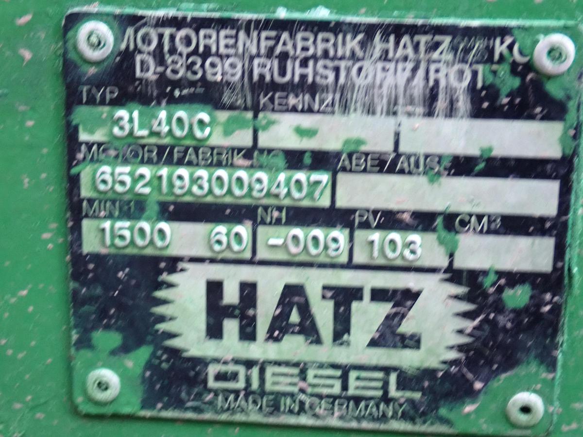 Used Hatz 3L40C Diesel Engine 1799 HOURS