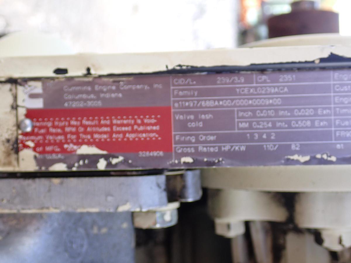Used 2000 Cummins 4BTA 3.9 Diesel Engine 110 HP CPL 2351