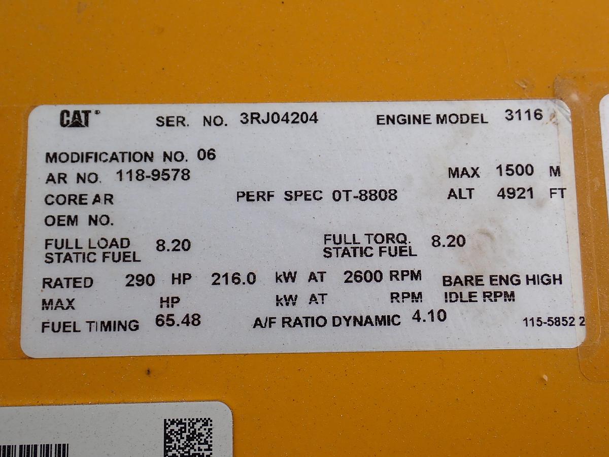 2005 CAT 3116 Diesel Engine UNUSED SURPLUS! 290 HP 118-9578