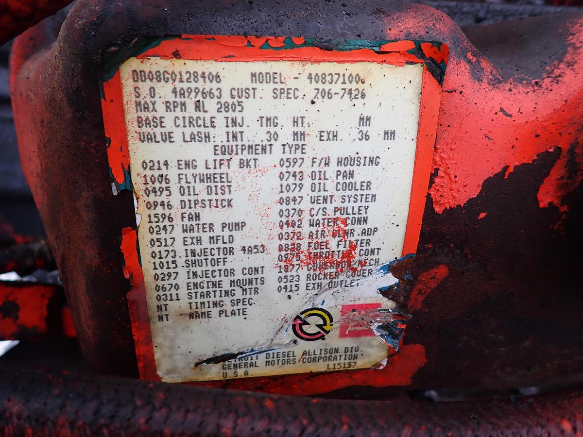 Used 1985 Detroit Diesel 8.2 Liter Diesel Engine