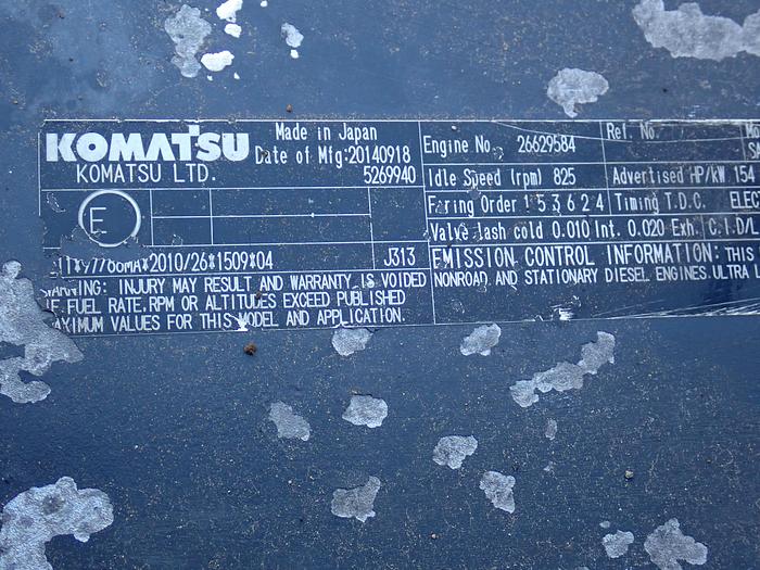 Used 2014 Komatsu SAA6D107E-2