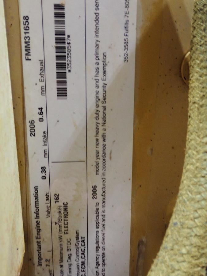 Used 2011 CAT C7 Diesel Engine FMM 330 HP ARMY SURPLUS!