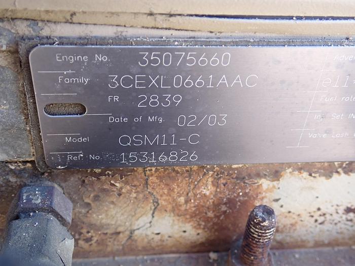 Used 2003 Cummins QSM11 Diesel Engine CPL 2829
