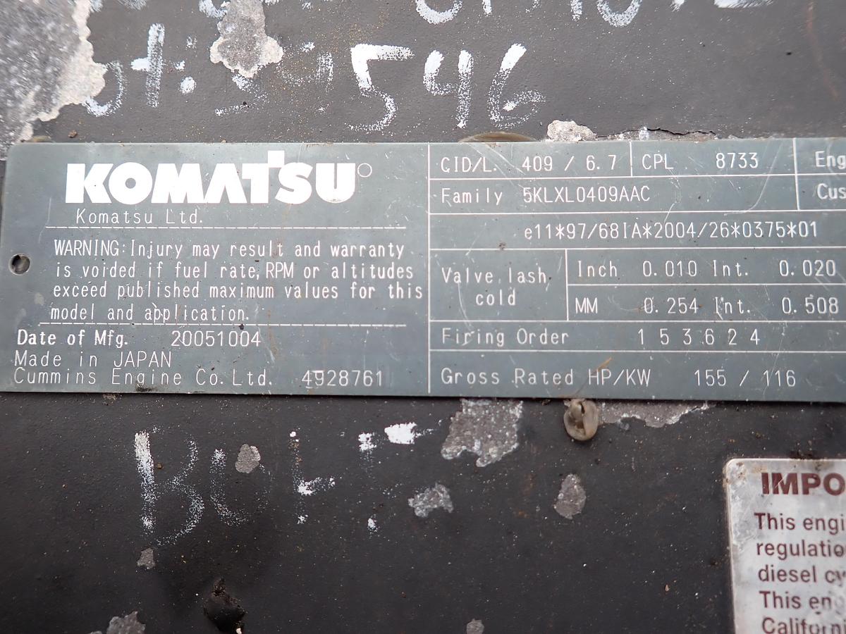 Used 2005 Komatsu SAA6D107E-1 Diesel Engine CPL 8733