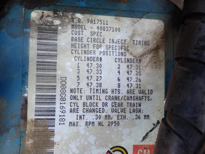 Used 1989 Detroit Diesel 8.2 Diesel Engine LOW MILES