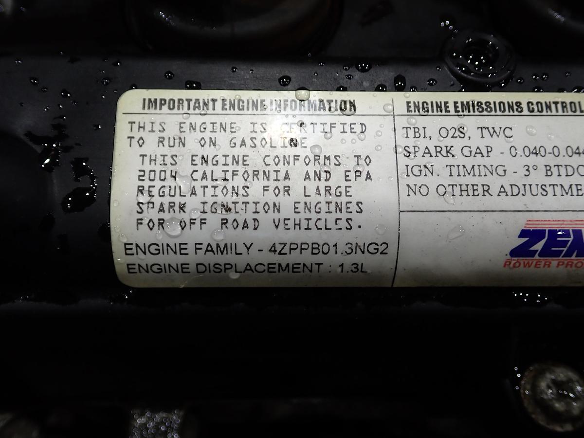 Used 2004 Nissan CG13DE Gas Engine 1.3 Liter