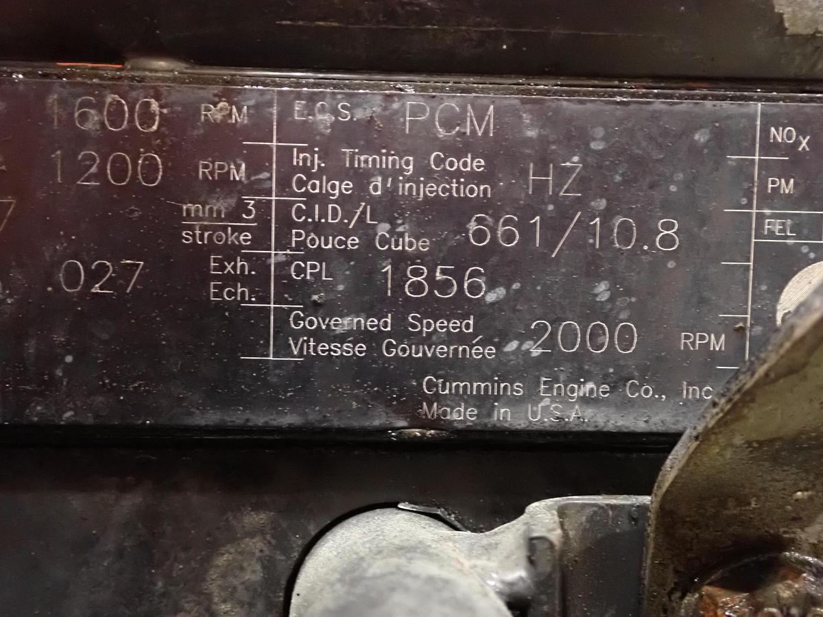 Used 1996 Cummins M11-370E Diesel Engine CELECT CPL 1856 370 HP