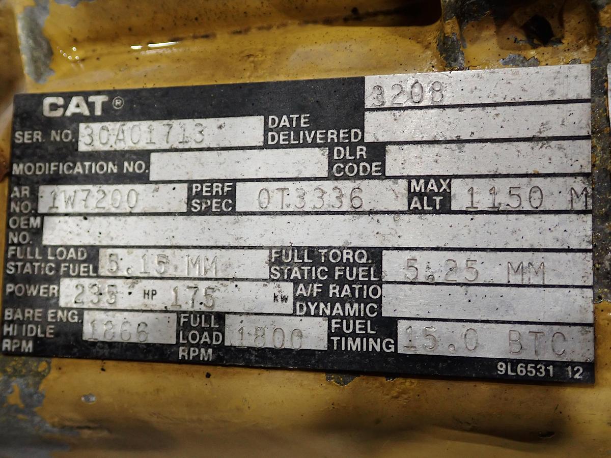 Used 1985 CAT 3208T Turbo Diesel Engine POWER UNIT